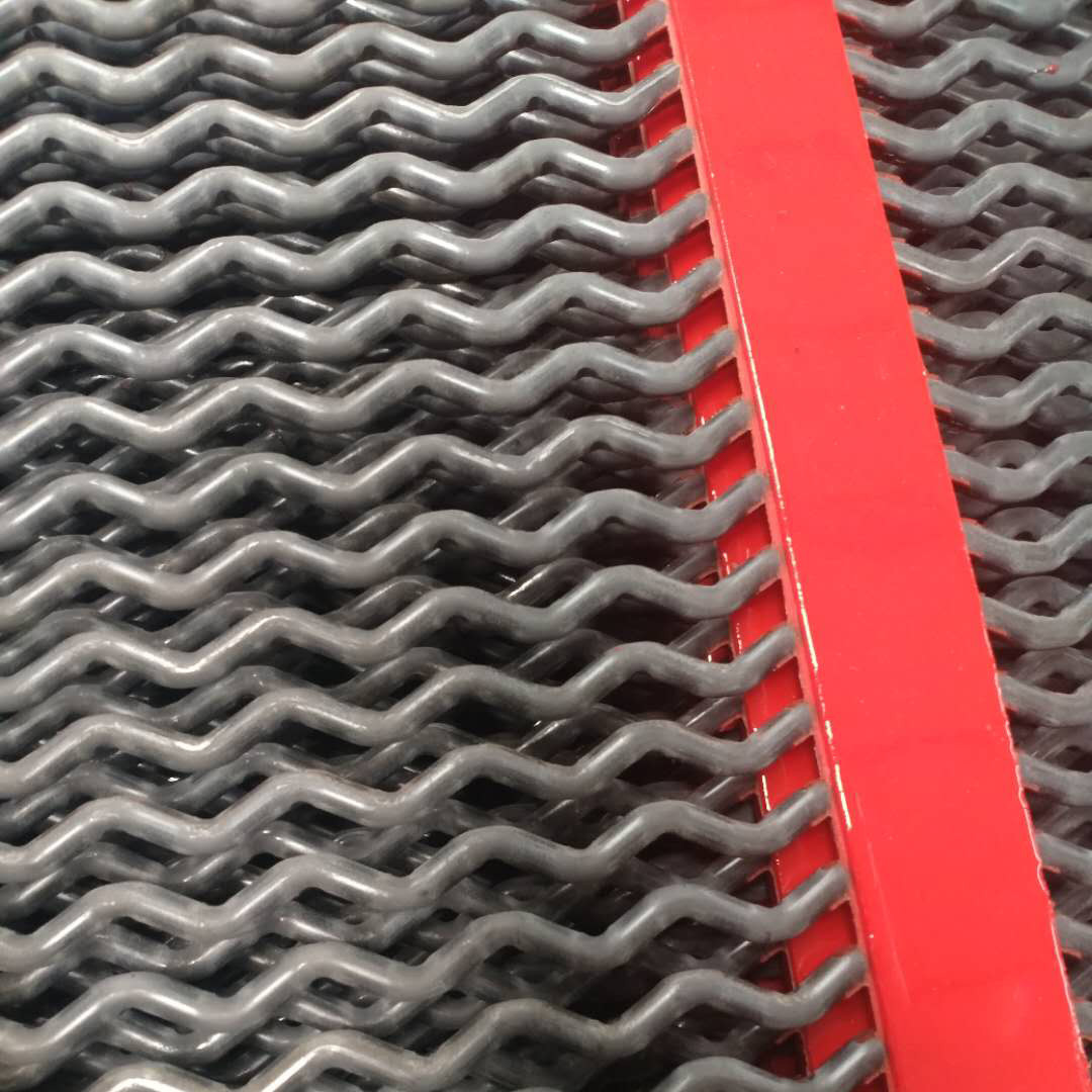 Red Poly Strip Steel Screen Mesh Alloy Steel Or 65Mn Spring Steel